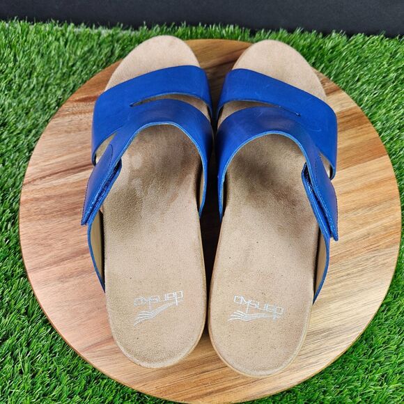 Dansko Lacee Womens Size 42 Leather Slip On Comfort Sandals Wedge Slides Mule - Picture 7 of 10